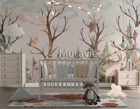 Kids Forest and Animals Wall Mural