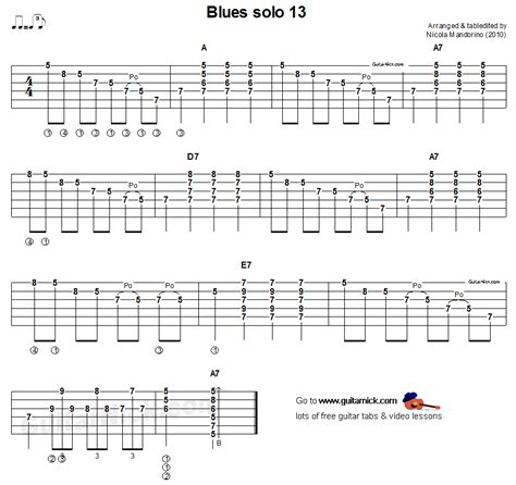 Blues guitar solo #13, acoustic flatpicking | Guitar solo, Guitar tabs, Guitar tabs songs