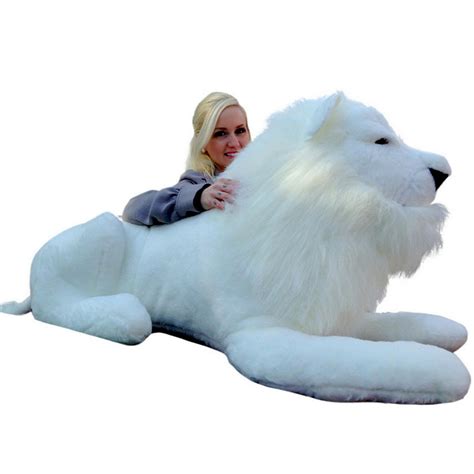 American Made Giant Stuffed White Lion 48 Inches Soft Made in USA ...