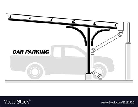 Car parking lot roofing section Royalty Free Vector Image