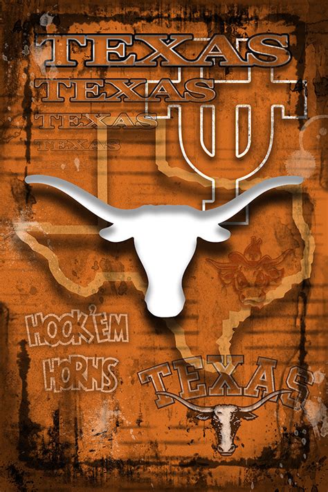 University of Texas Longhorns Poster, Longhorns Gift, Texas University ...