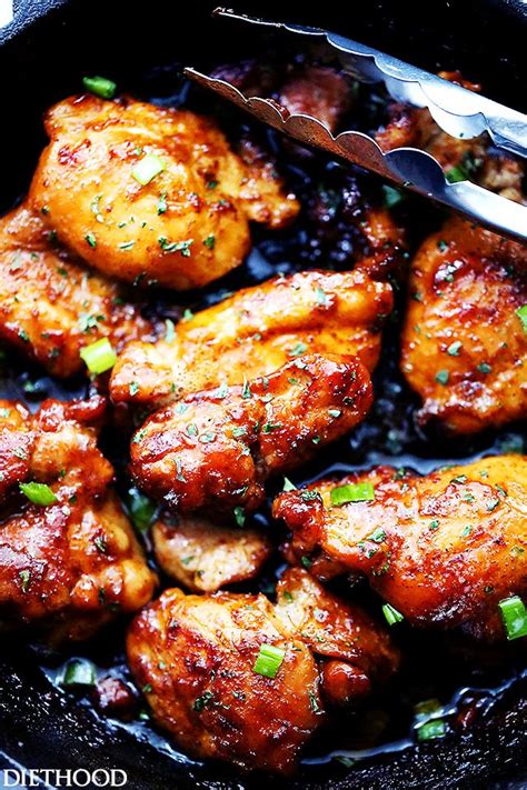 Spicy, Sweet and Sticky Chicken Thighs - Diethood | Boneless chicken ...