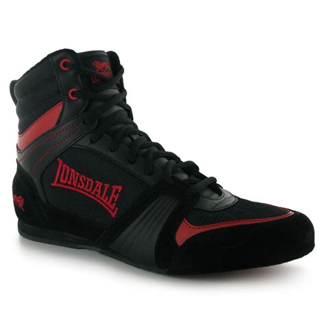 Lonsdale Storm Boxing Boots Mens Black/Red Fitness Gym Trainers Sneakers | eBay