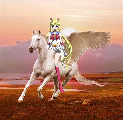 Sailor Moon riding an Beautiful Pegasus - Sailor Moon Fan Art (38819926) - Fanpop