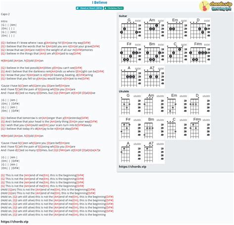 Chord: I Believe - Christina Perri - tab, song lyric, sheet, guitar, ukulele | chords.vip