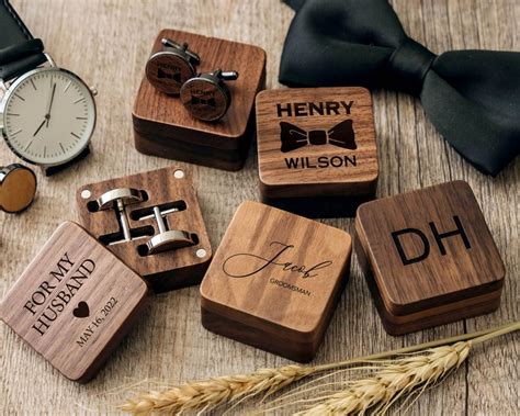 Groomsmen Gift Cufflinks Personalized Wooden Cufflinks - Etsy