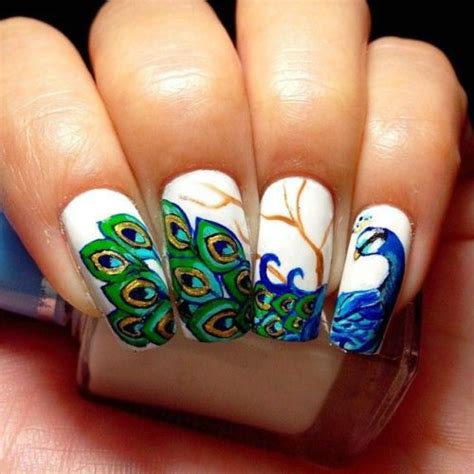 Top 9 Peacock Nail Art Designs | Styles At Life