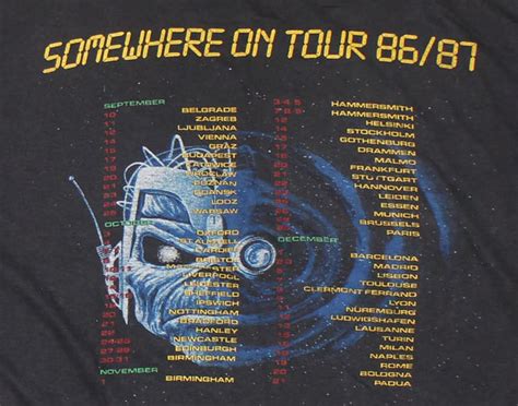 Vintage Iron Maiden somewhere on Tour 86/87 Tour Shirt Black shipping to USA Only by Sea Mail - Etsy