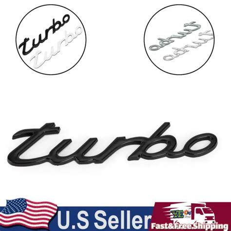 3D CAR STICKER Plating Metal Turbo Logo Emblem Badge Decal Black NEW $9 ...
