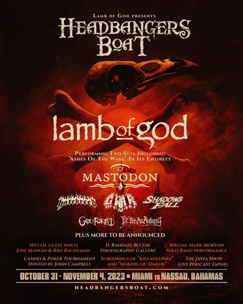 Lamb of God Confirm Headbangers Boat Cruise Lineup - Pop Culture Madness Network News