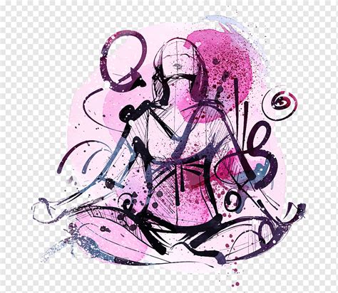 Meditation Reiki, others, watercolor Painting, purple, author png | PNGWing