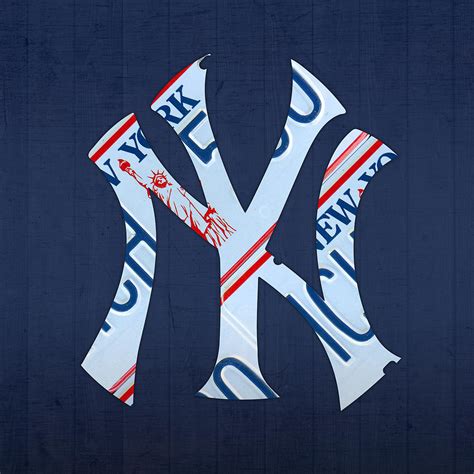 New York Yankees Baseball Team Vintage Logo Recycled NY License Plate ...