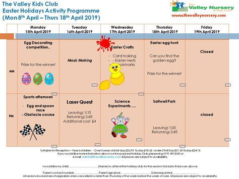 EASTER HOLIDAY Club Activities 2019 - Happy Easter!!! - from the Valley Kids Club - The Valley ...