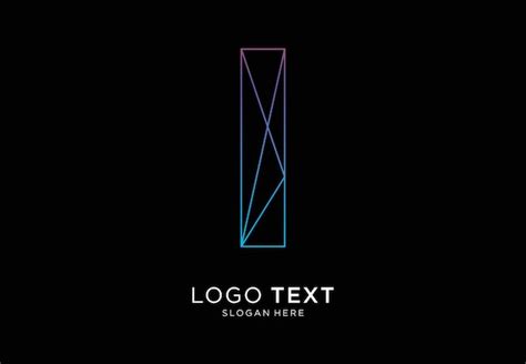 Premium Vector | I letter logo irregular lines gradient color technology