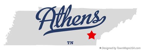 Map of Athens, TN, Tennessee