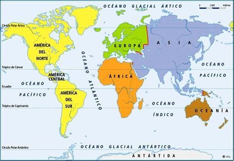 Mapa Planisferio Continentes Oceanos Y Lineas Imaginarias Imagui Images ...