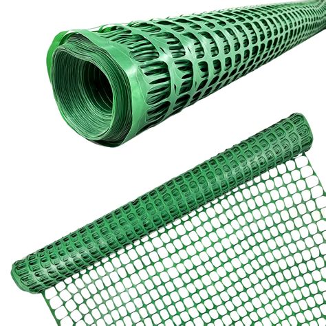 Ashman Plastic Mesh Fence, Construction Barrier Netting, Green, 4'x200' Feet, 1 Roll, Garden ...