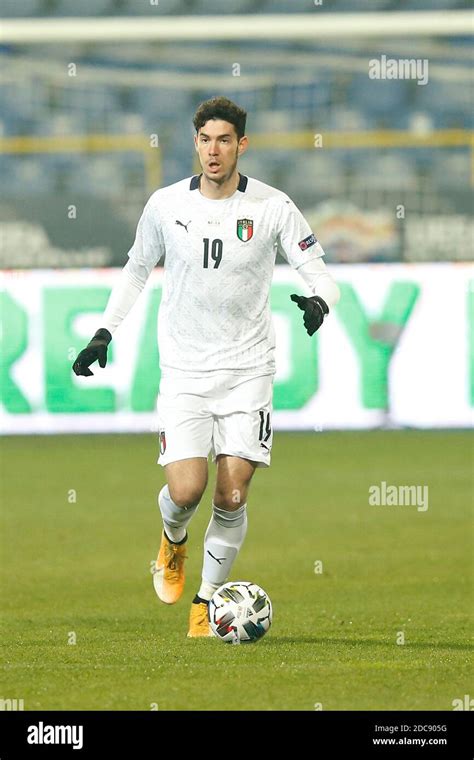 Italys Alessandro Bastoni control ball during UEFA Nations League ...