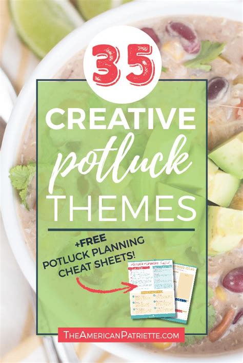 35 Creative Potluck Themes + free potluck printables! - | Potluck themes, Creative potluck ...