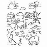 Vetor De Livro Para Colorir fazenda Vida No Campo  Premium sketch template