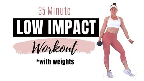 LOW IMPACT WORKOUT WITH WEIGHTS - No Jumping Strength Training - YouTube