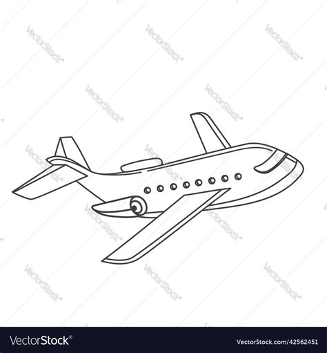 Airplane outline icon Royalty Free Vector Image