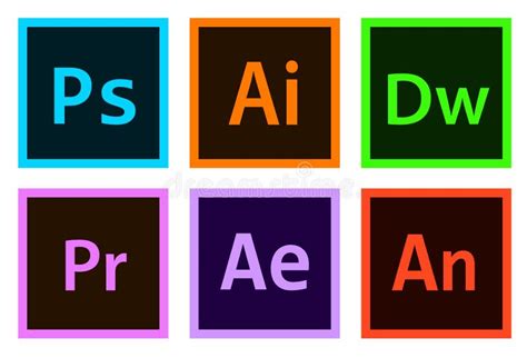 Adobe Icons Photoshop, Illustrator, after Effect, Premiere, Indesign ...