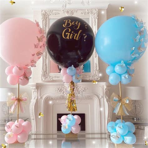 Gender reveal balloon ideas | Gender reveal balloons, Gender reveal decorations, Gender reveal ...