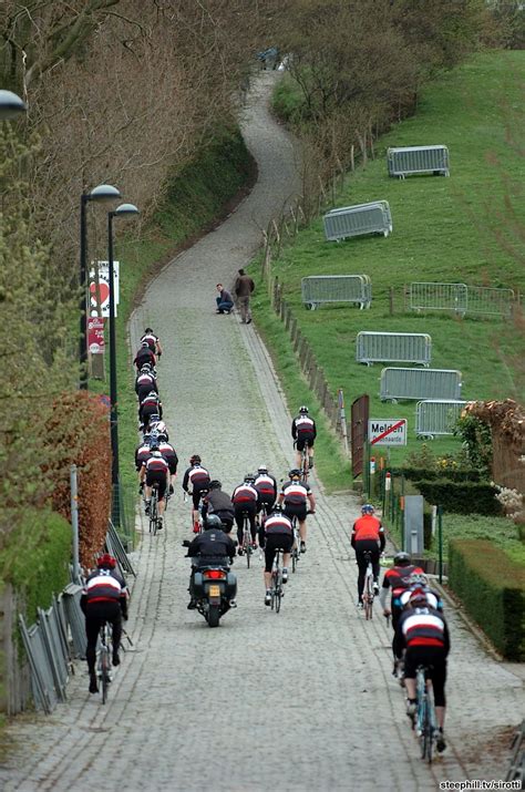 Koppenberg climb, Flanders Belgium. This legendary cobble climb in the Tour of Flanders is ...