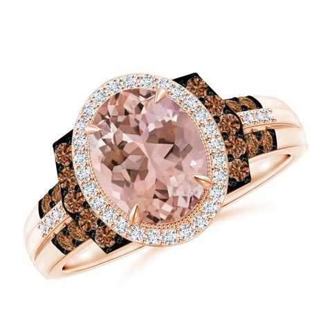 Vintage Style Morganite Halo Cocktail Ring | Angara UK