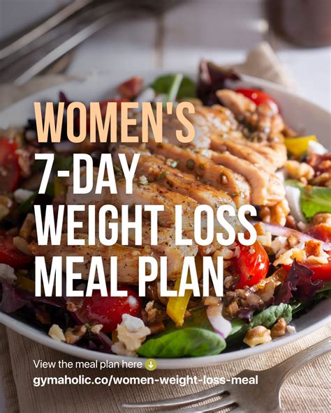 Women’t 7-Day Weight Loss Meal Plan - Gymaholic Fitness App