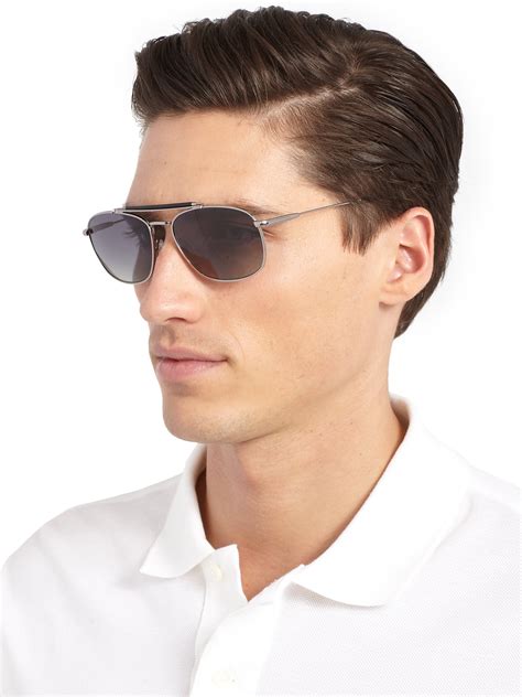 Tom Ford Marlon Metal Aviator Sunglasses in Metallic for Men - Lyst