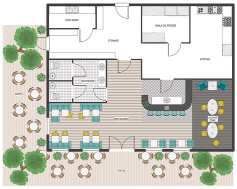 #Patio #Plan | #ConceptDraw PRO extended with the #Cafe and #Restaurant #Floor Plans solution ...