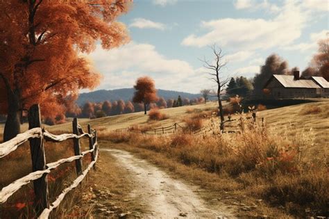 Premium AI Image | Autumn countryside photography