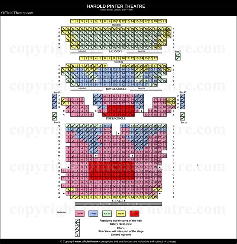 Harold Pinter Theatre London seat map and prices for Slava’s Snow Show