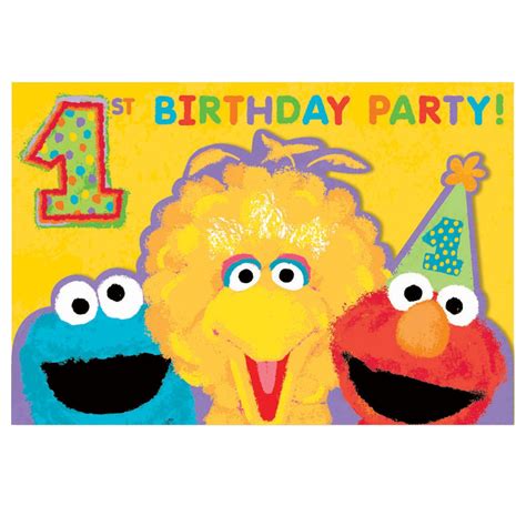 Sesame Street 1st Birthday Invitations (20pc)