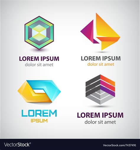 Set of abstract shapes logos icons Royalty Free Vector Image