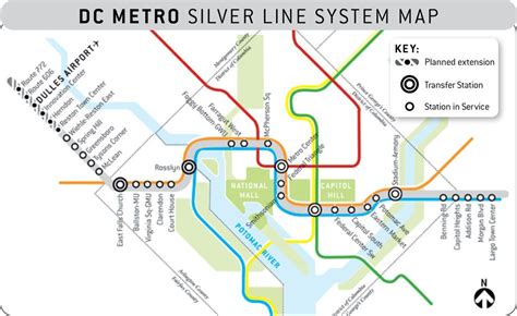 Washington DC Metro Silver Line | System map, Transit map, Metro map