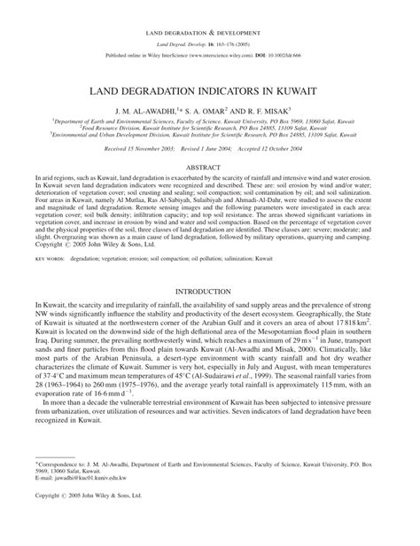 (PDF) Land degradation indicators in Kuwait