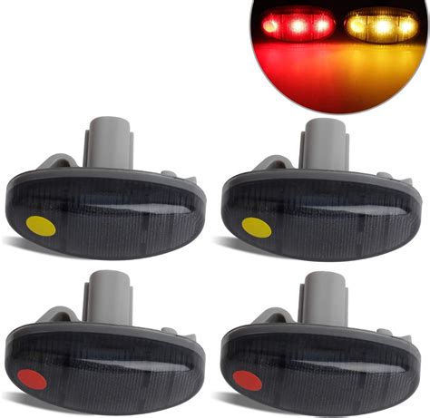 RUXIFEY Smoke Dually Bed Side Marker Lights LED Fender Sidemarker Lamps Compatible with 2011 to ...