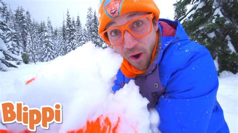 Blippi Plays In The Snow | Blippi | Learn With Blippi | Funny Videos & Songs - YouTube