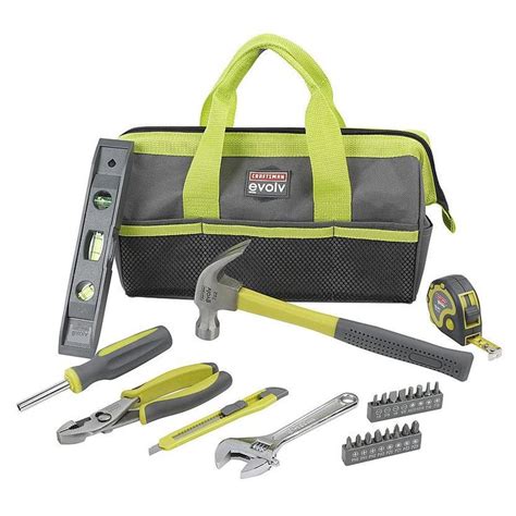 Craftsman 23 pc. Homeowner Tool Set in 2020 | Tool set, Bag storage, Tool bag