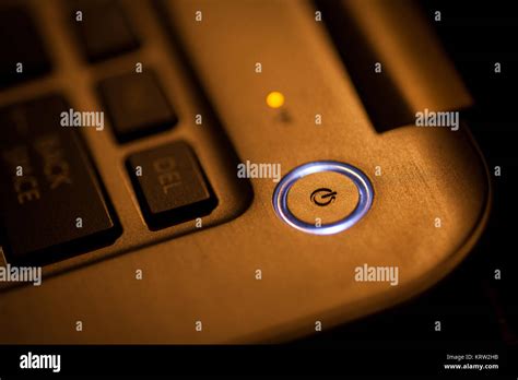 Laptop power button Stock Photo - Alamy