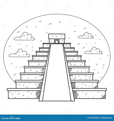 Teotihuacan. Pyramid of the Sun and Pyramid of the Moon. Mexican Sights Logo Stock Vector ...