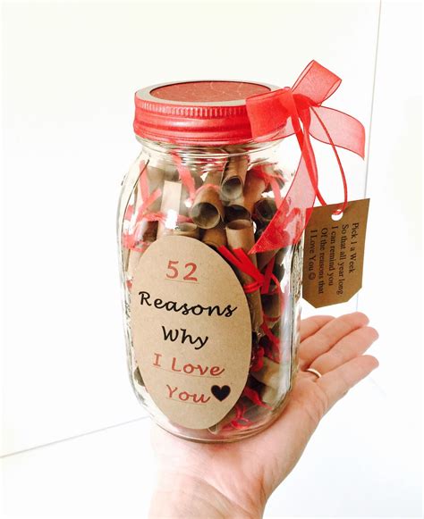 52 Reasons Why I Love You Gift in a Jar