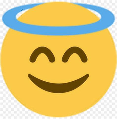 Smile Angel Happy Halo Emoji Emot Face Expression Emoji De Angel PNG Image With Transparent ...