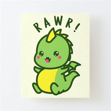 Rawr! Cute Kawaii Dinosaur - Cute Baby Dino Mounted Print by TamGustam | Kawaii dinosaur, Baby ...