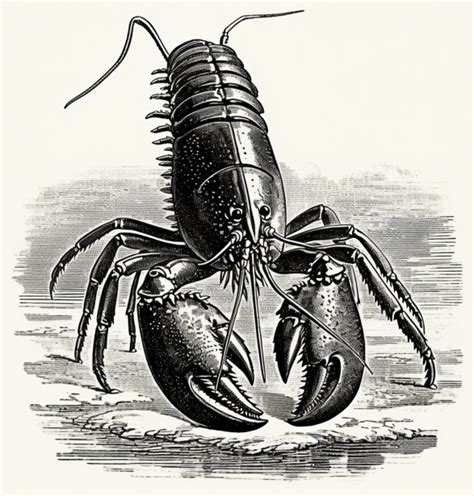 Black And White Lobster Drawing Free Stock Photo - Public Domain Pictures