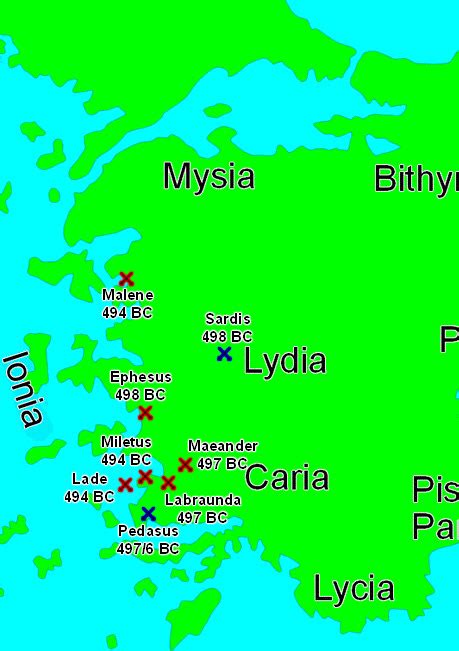 Battles and Sieges of the Ionian Revolt, 499-493 BC