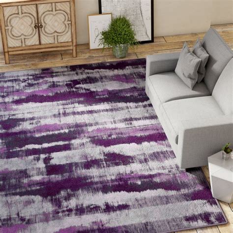 Williston Forge Demetrius Purple/Gray Area Rug & Reviews | Wayfair | Purple living room, Purple ...